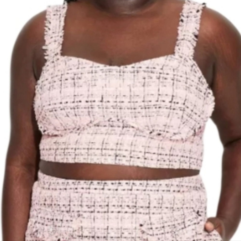 Wild Fable Pink Plaid Crop Top